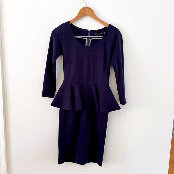 Alice + Olivia "Employed" Peplum Pencil Dress, Size 4 - Picture 2 of 5